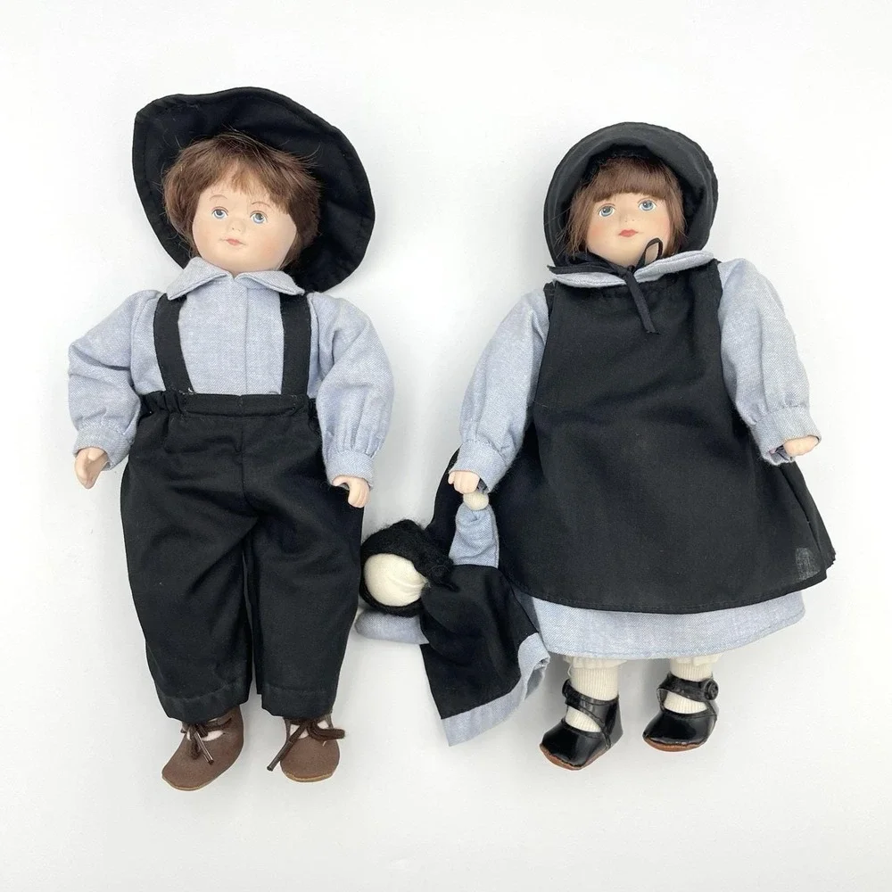 Artisan Way Amish‎ Doll Set Of 2 Boy And Girl With Doll 10